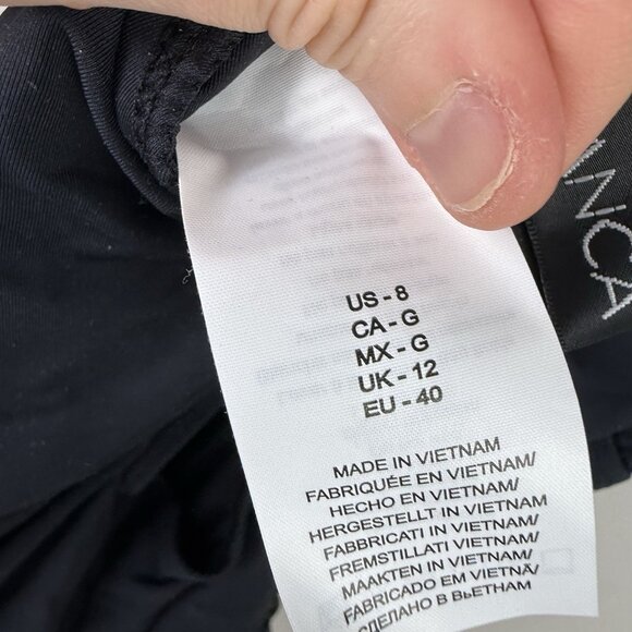 La Blanca Island Goddess High Neck Keyhole One Piece Swimsuit Black Size 8 - Picture 10 of 10